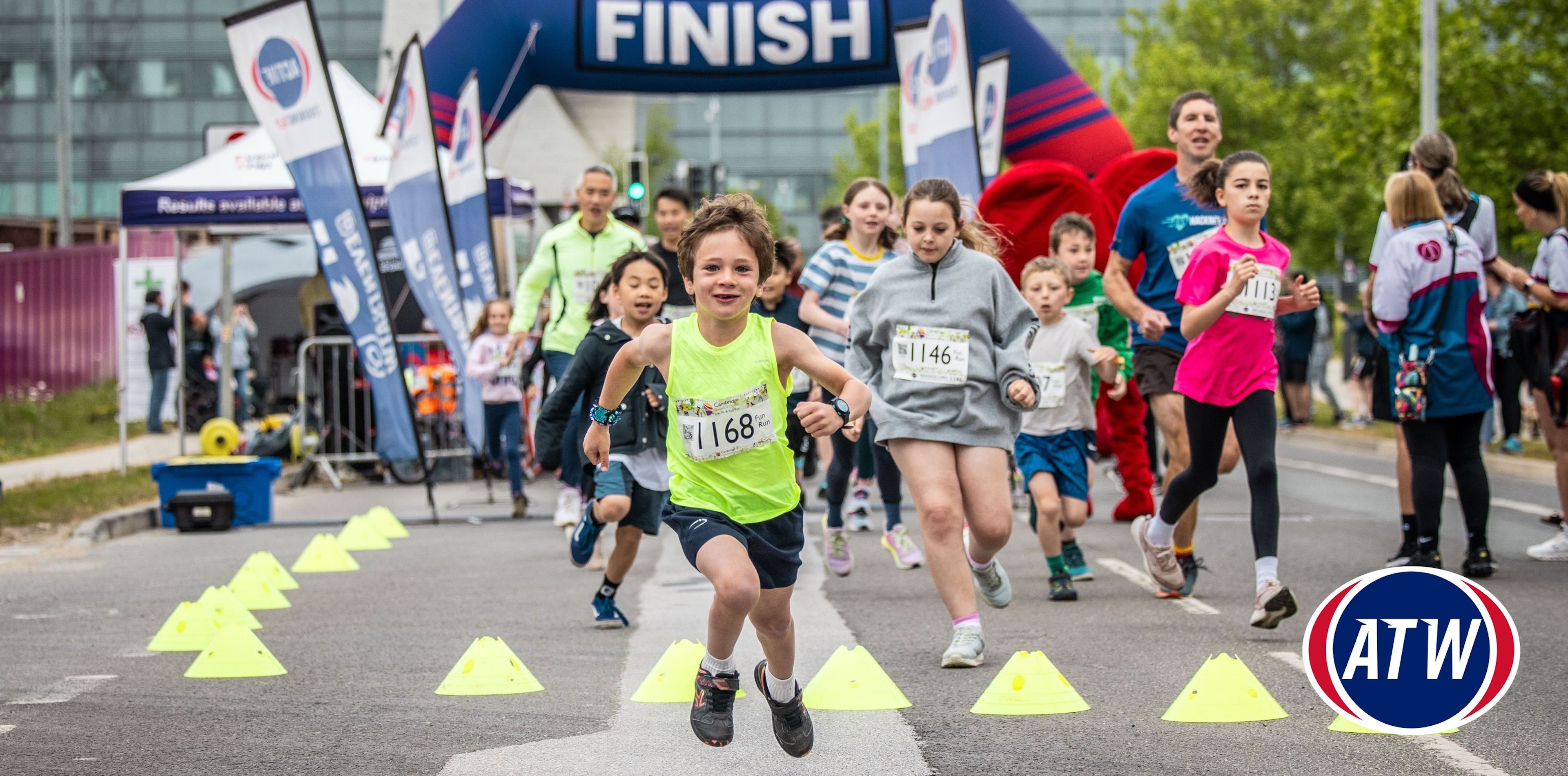 Boy in the lead at the The CBC Fun Run