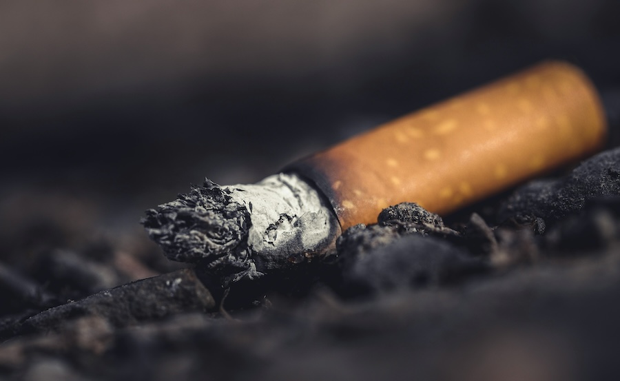 Cigarette on floor