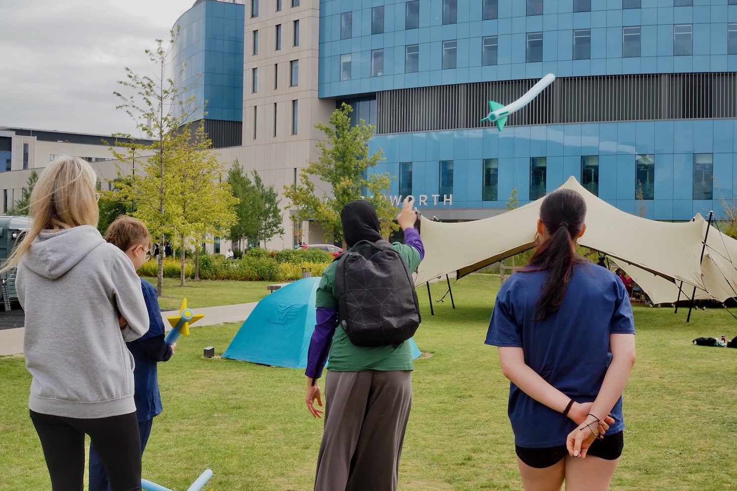 PowerHouse Games woman throws foam javelin
