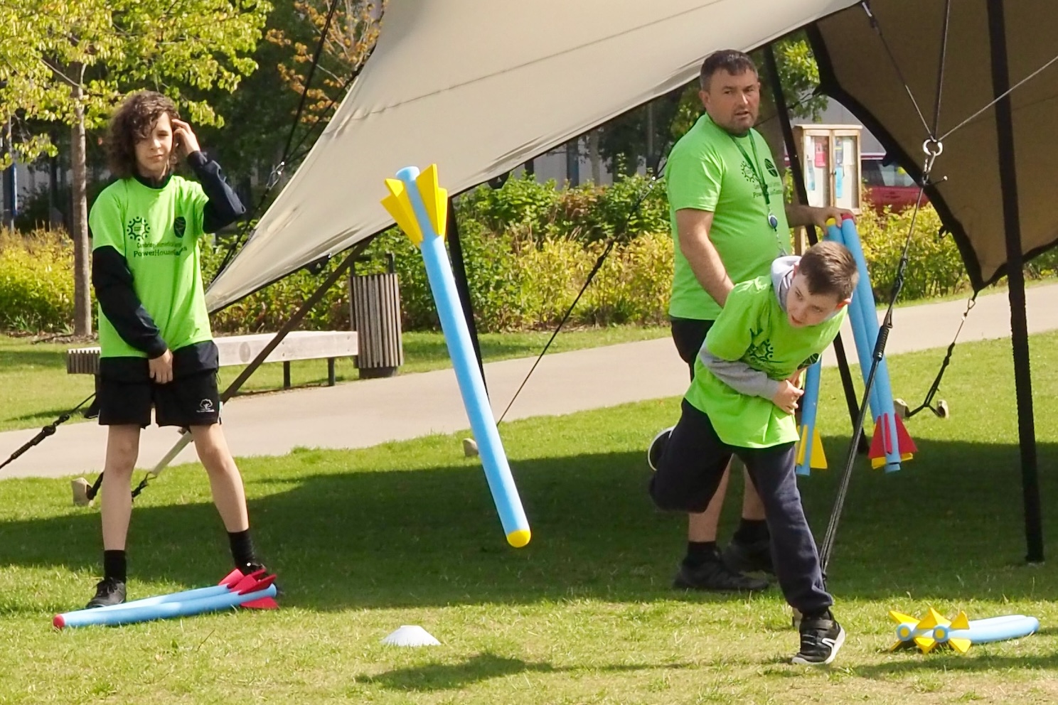 PowerHouse Games child throws foam javelin
