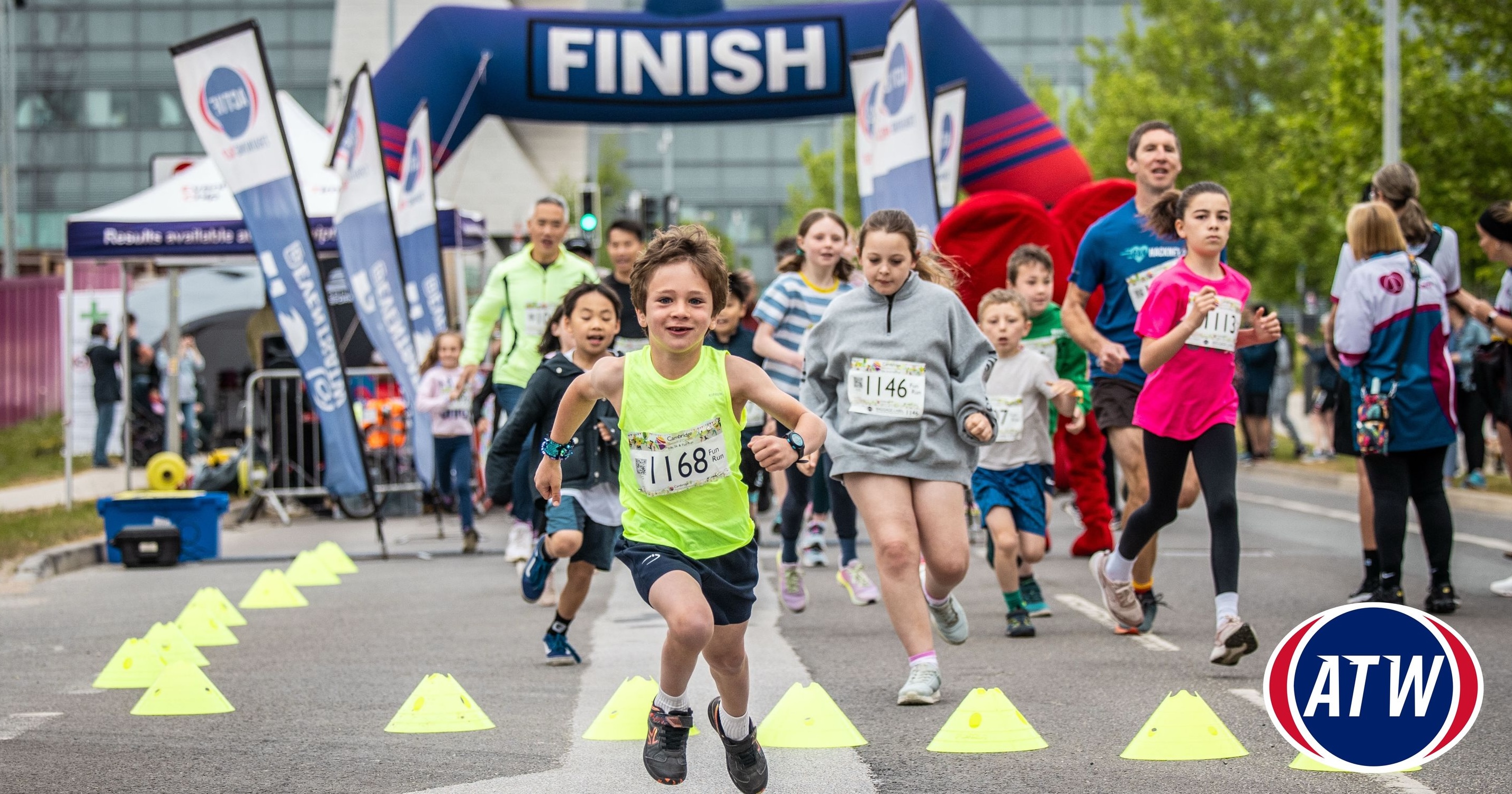 Boy sets off on the Cambridge Biomedical Campus Fun Run